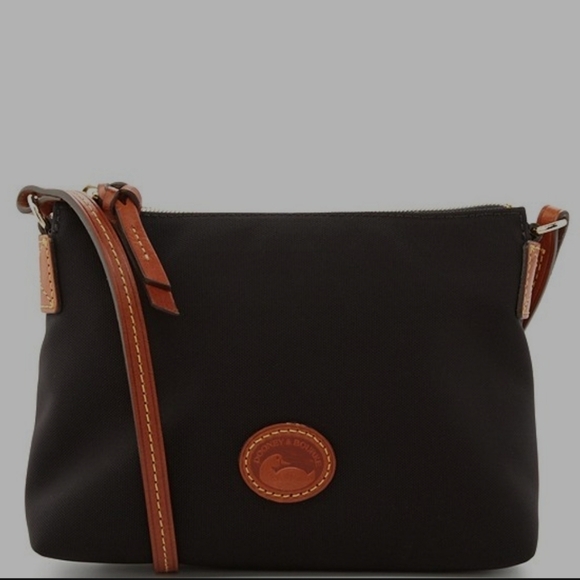 Dooney & Bourke Handbags - DOONY and Bourke canvas Cross-Body Color block Pouchette black and red
